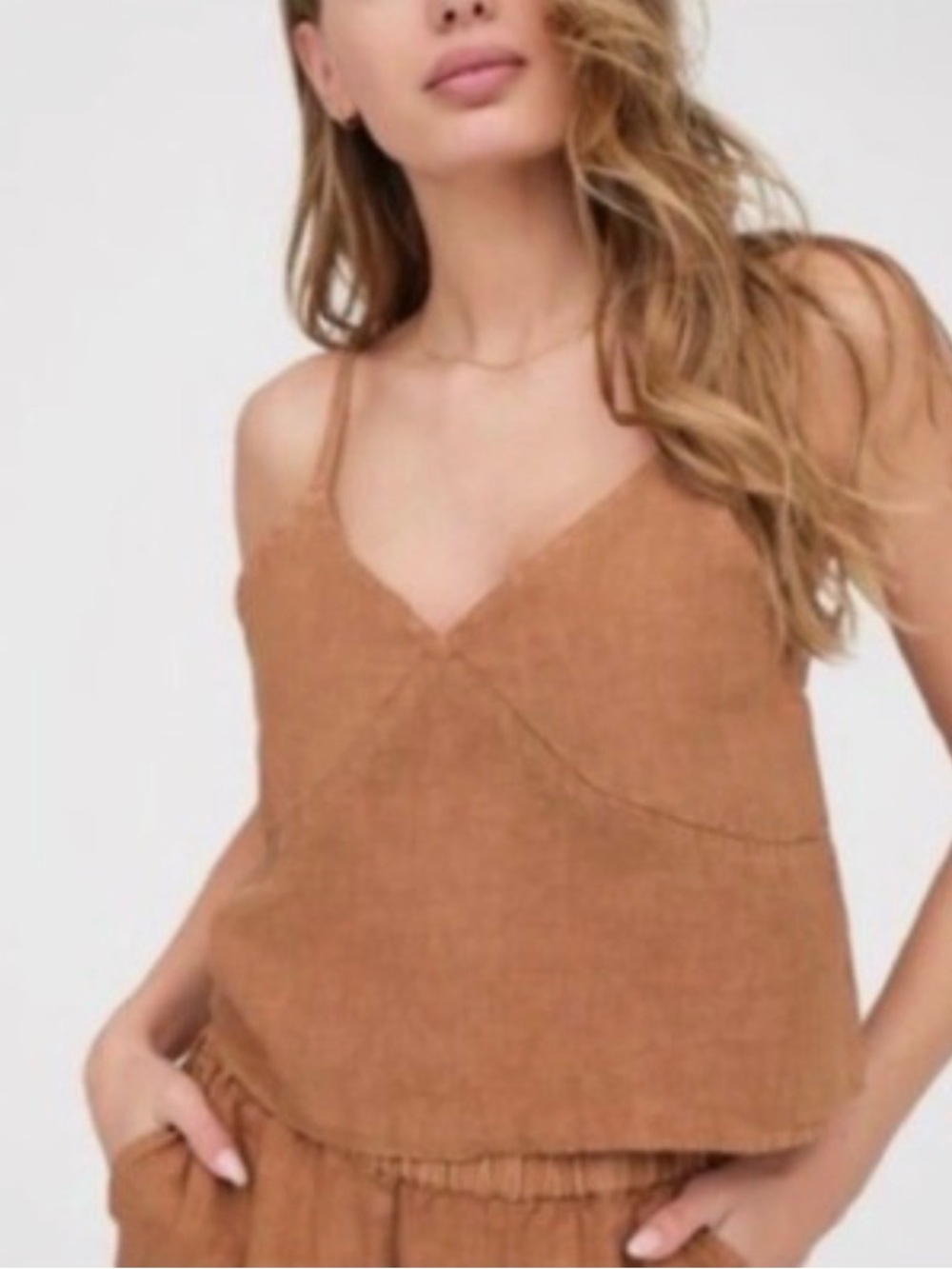 NWT MATE The Label 100% Linen Camisole Tank Top in Sedona Size Small